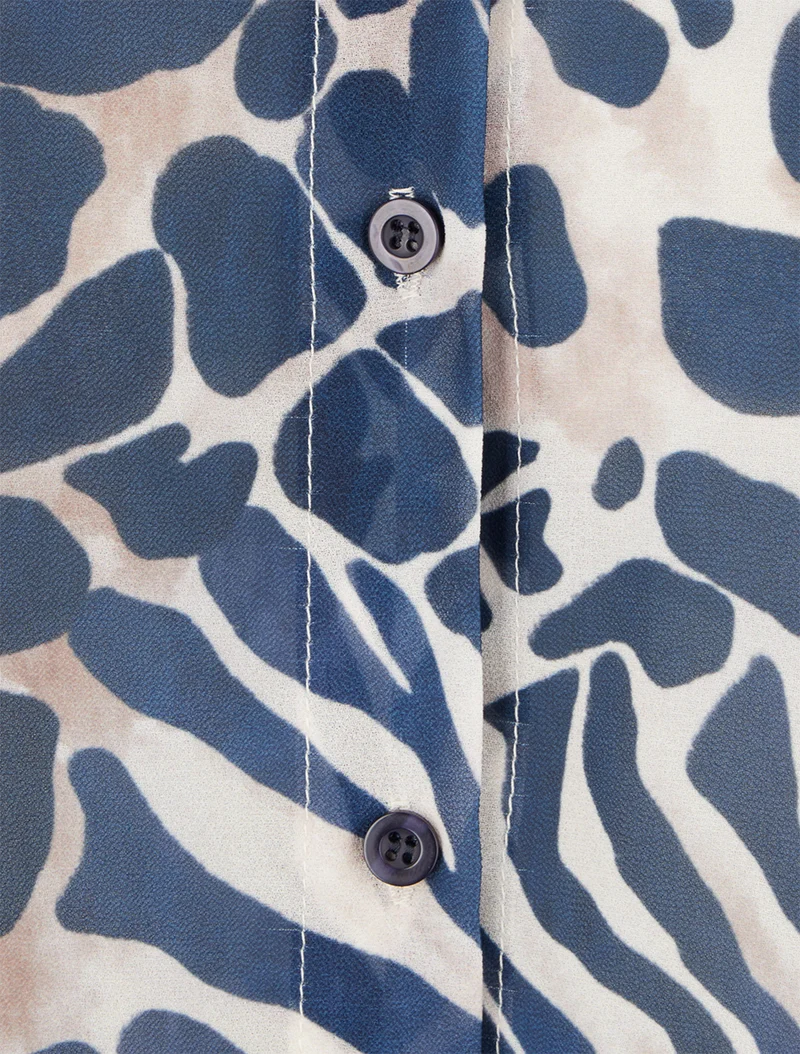 Gerades transparentes Hemd mit Animal-Print - Marine