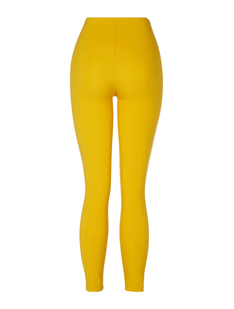 Leggings mit Ziernaht - gelb