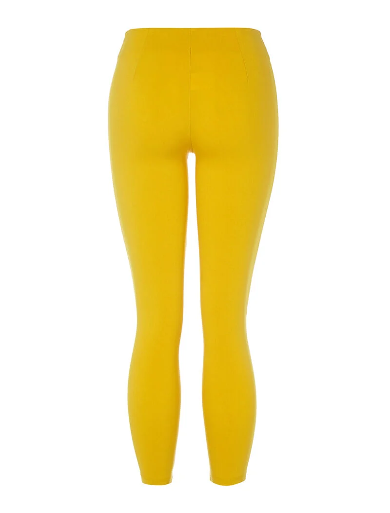 Superenge Leggings mit Reißverschluss - gelb