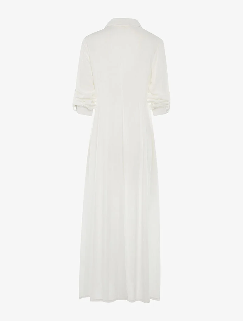 Langes Hemdkleid - weiß