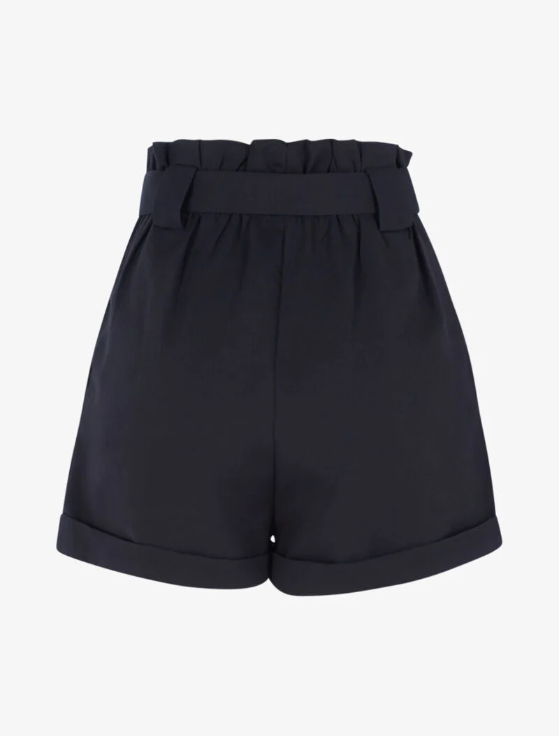 High Waist Paperbag Shorts - schwarz