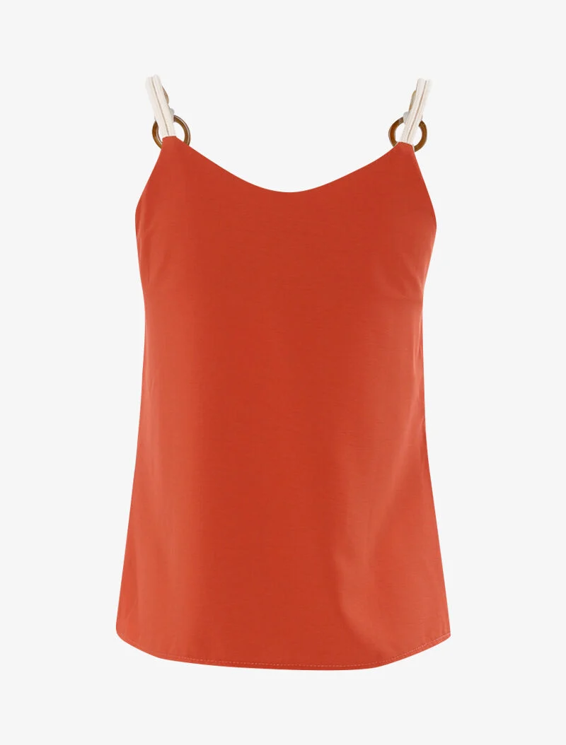 Tanktop mit Seileffekt-Trägern - Rost