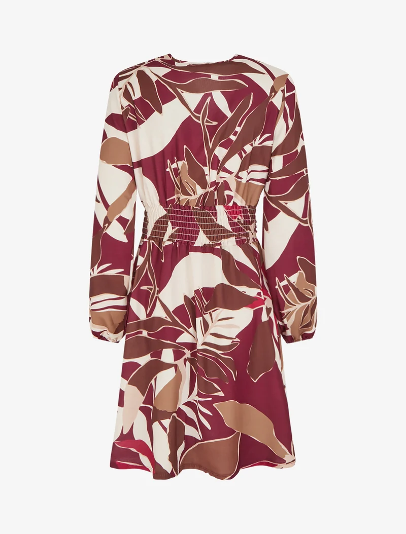 Wickelkleid mit Druckmuster - Pflaume