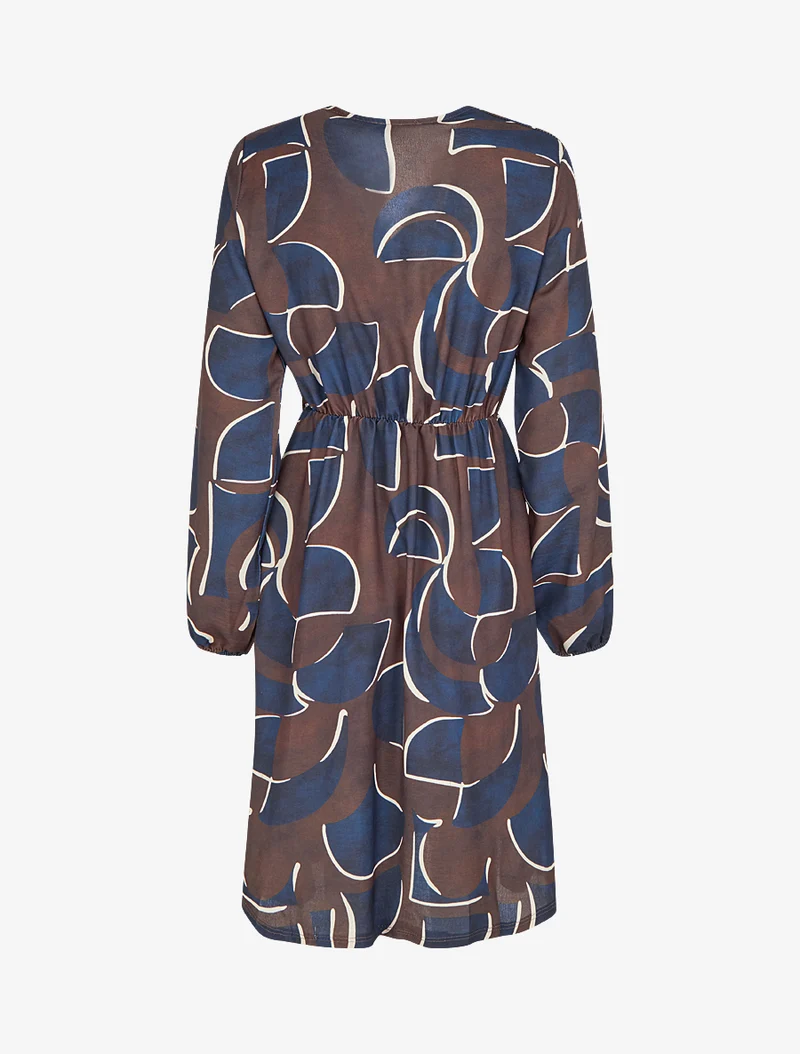 Elastisches Kleid mit abstraktem Druck - Marine
