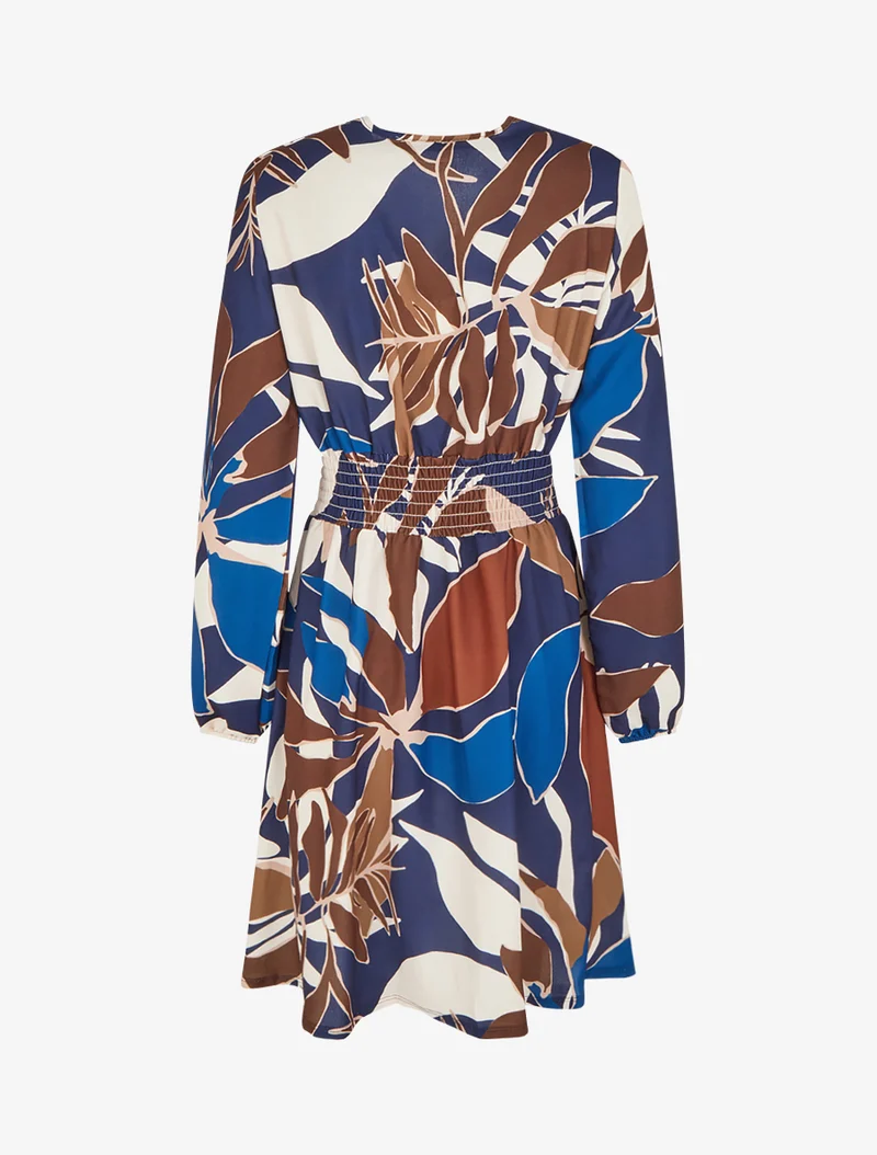 Wickelkleid mit Druckmuster - Marine