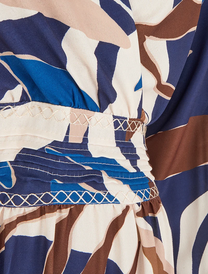 Wickelkleid mit Druckmuster - Marine