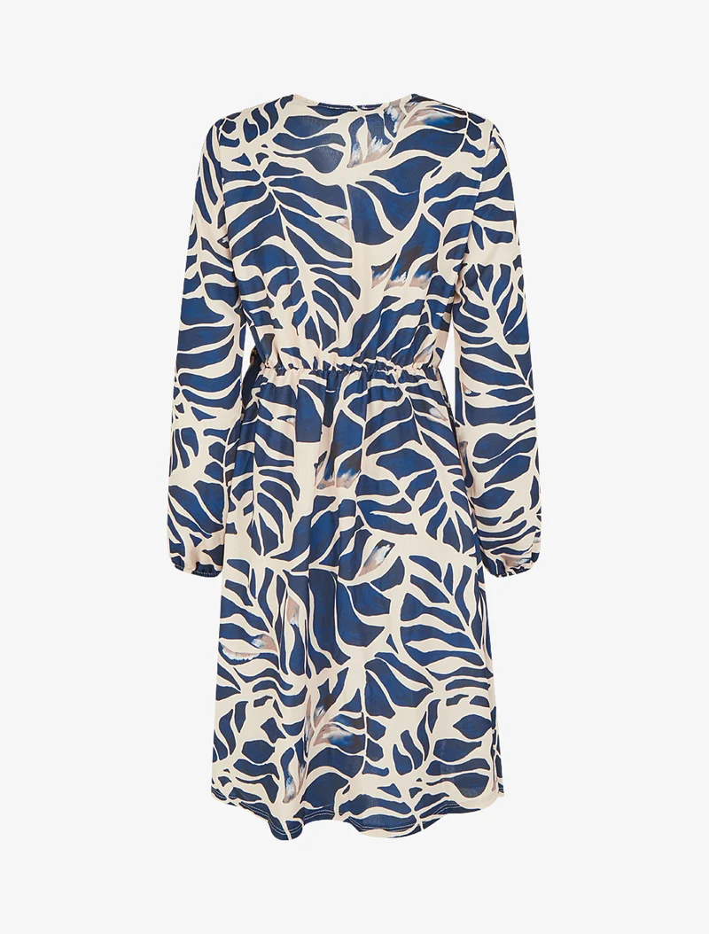 Elastisches Kleid mit Fantasiemuster - Marine