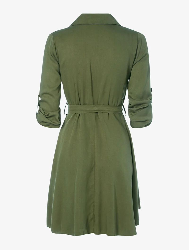 Ausgestelltes Sahara-Kleid - Kaki