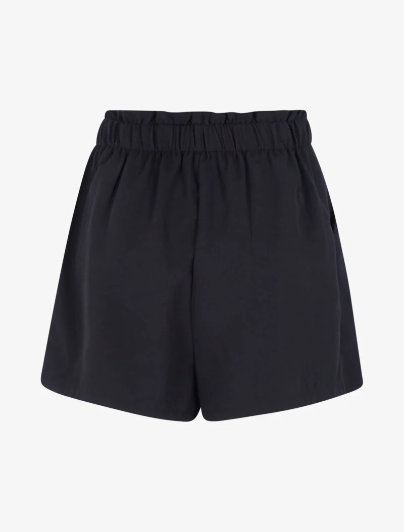 Uni-Shorts mit dekorativem Kordelzug - schwarz