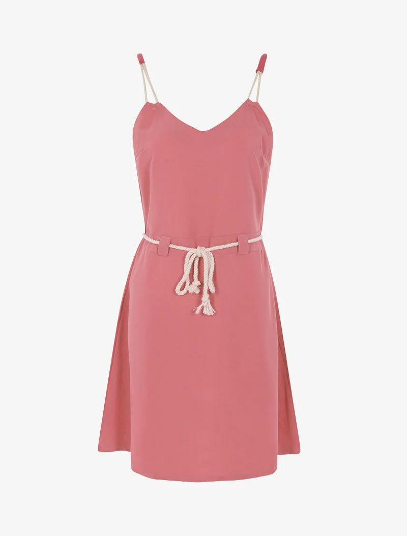 Kleid mit Trägern im Seil-Stil - Rose