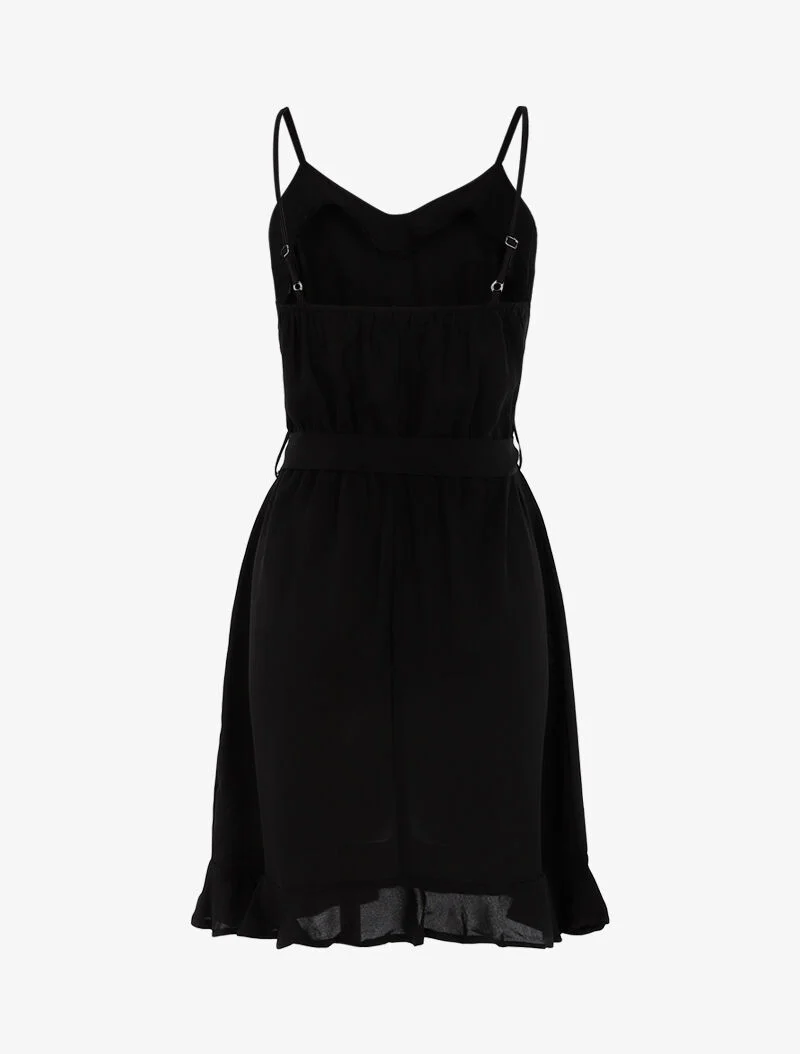 Kleid mit dekorativen Knöpfen - schwarz