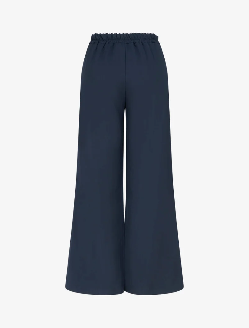 Gerade Hose mit Ziergürtel - Marine