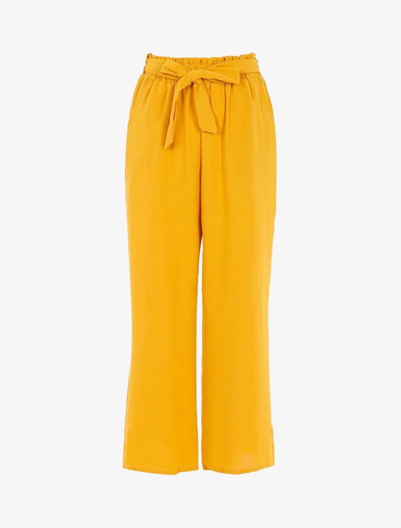 Weite, fließende Hose - gelb
