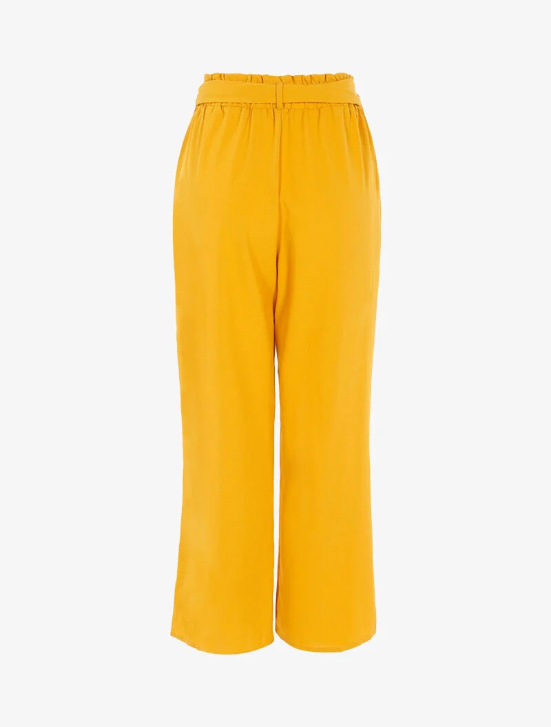 Weite, fließende Hose - gelb