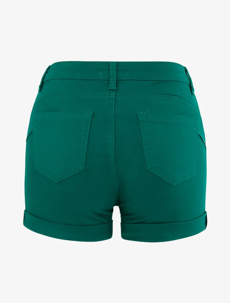 Unifarbene Minishorts mit Saum - Grün