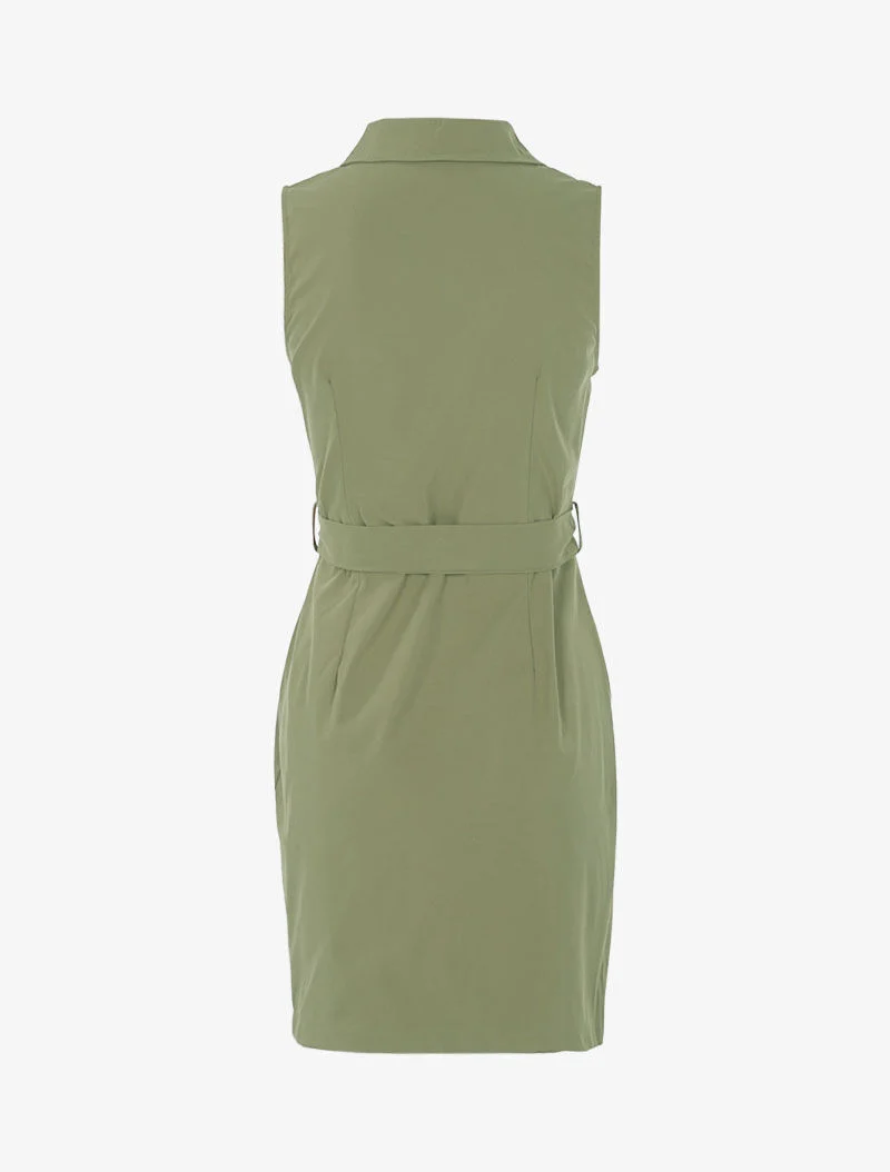 Ärmelloses Reißverschlusskleid - Kaki