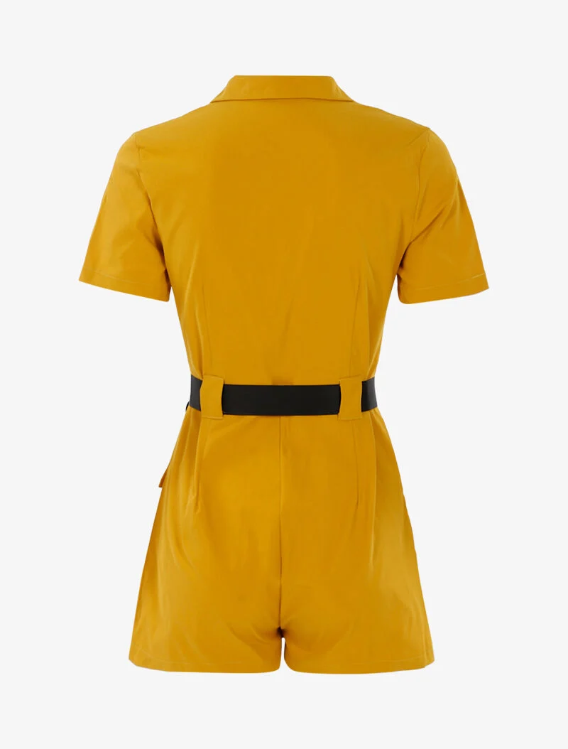 Overall-Shorts mit kontrastierenden Details - gelb