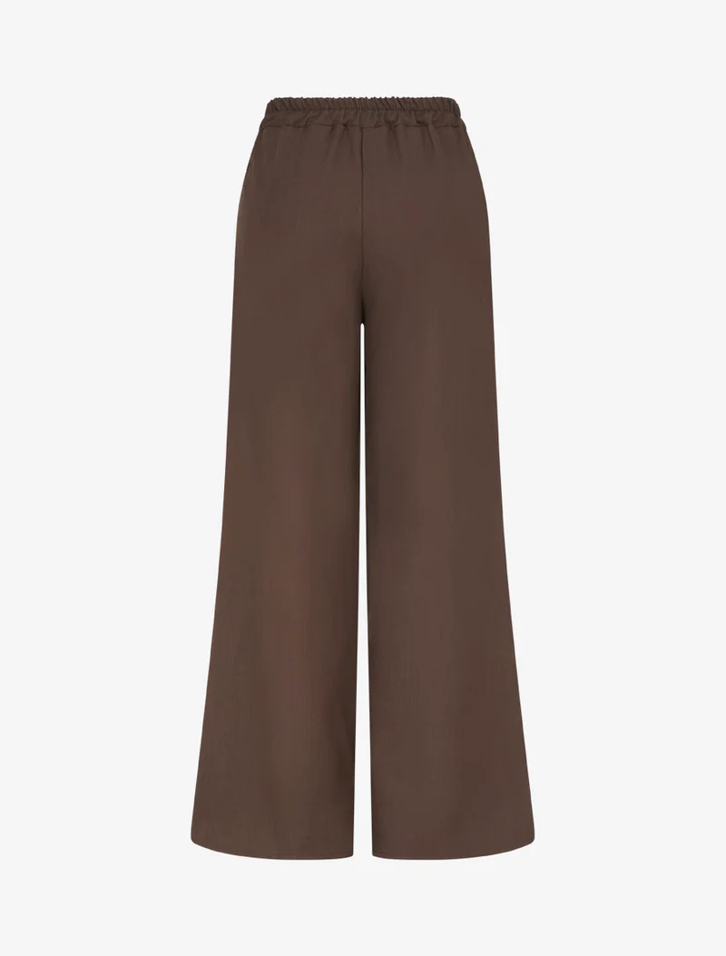 Gerade Hose mit Ziergürtel - Braun