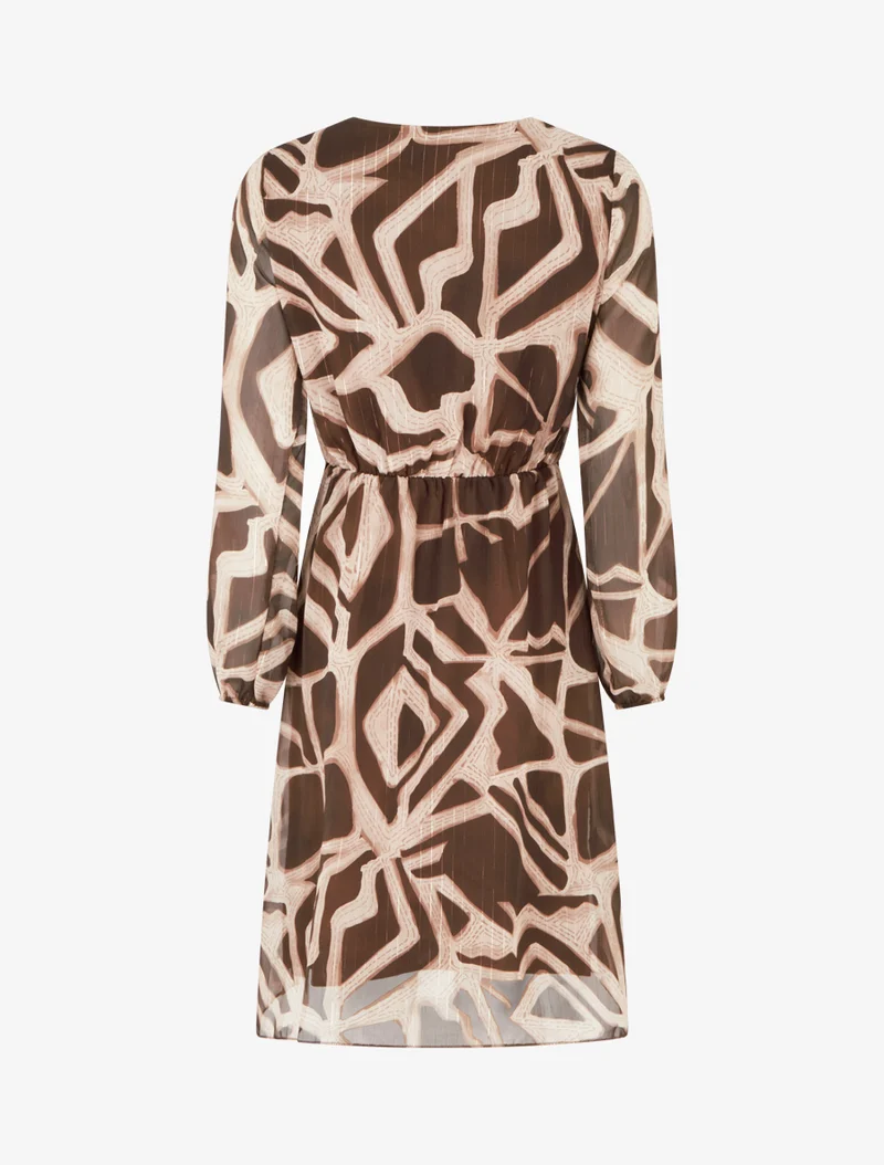 Retro-Kleid mit schimmernden Streifenmuster - Braun