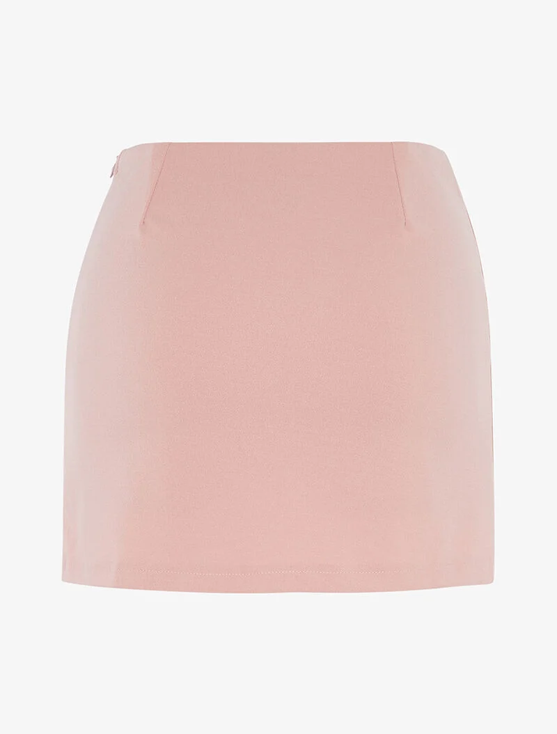 Minirock-Shorts mit Nieten - Rose