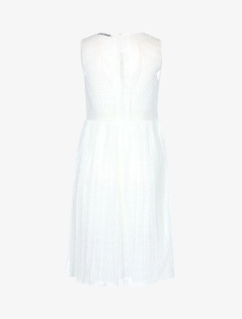 Spitzenkleid mit grafischen Aussparungen - weiß