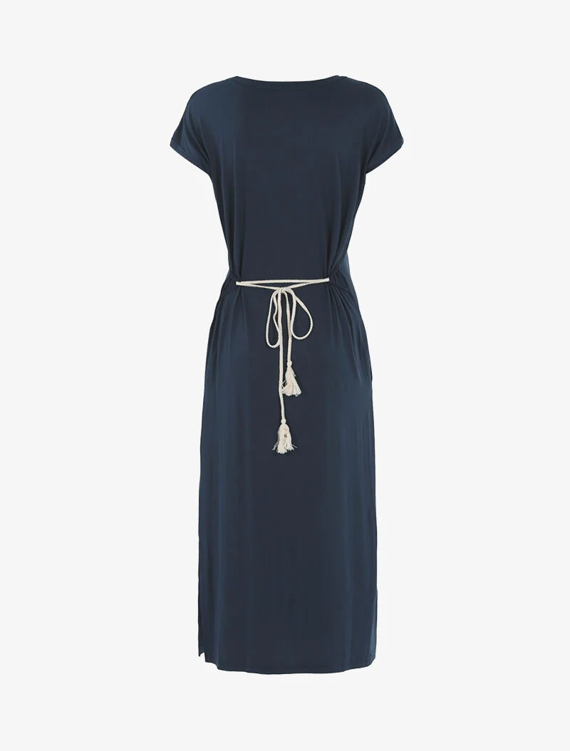 T-Shirt-Kleid mit irisierenden Streifen - Marine