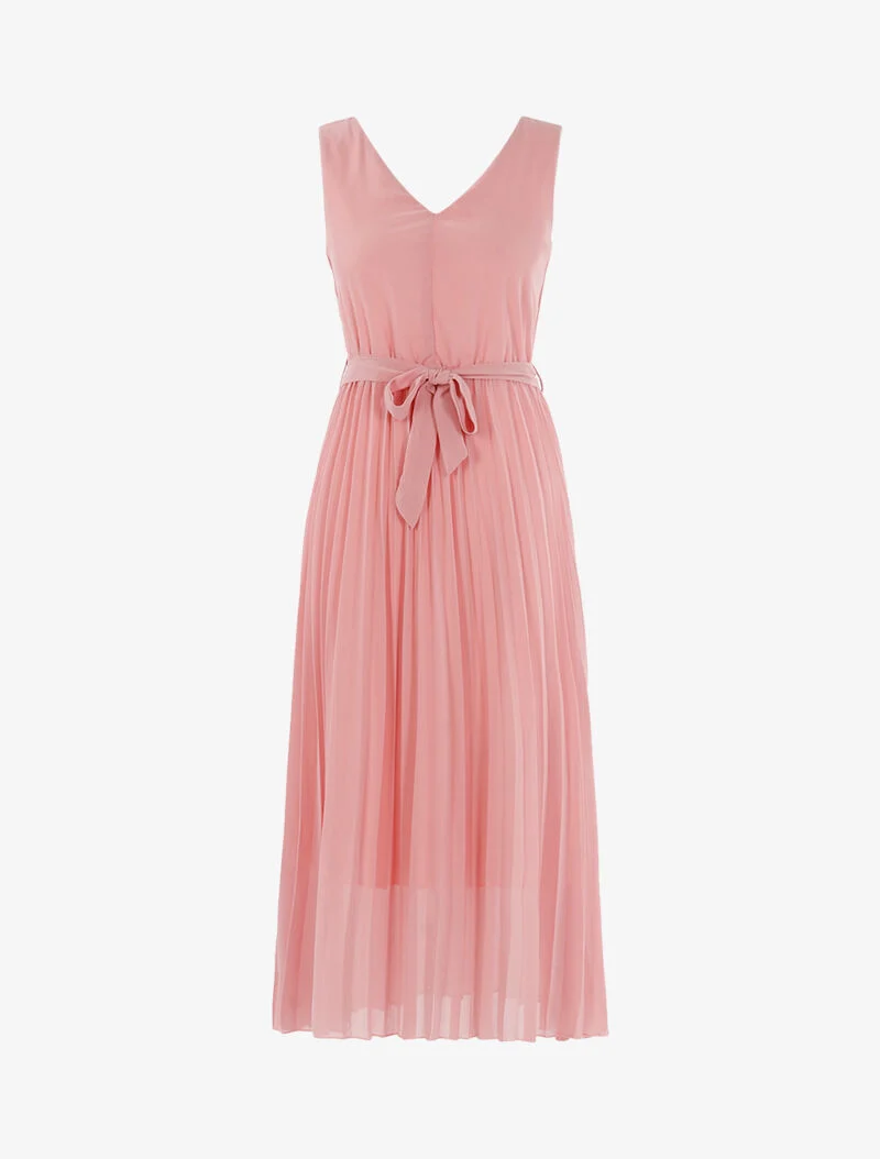 Kleid mit Waffelsaum - Rose