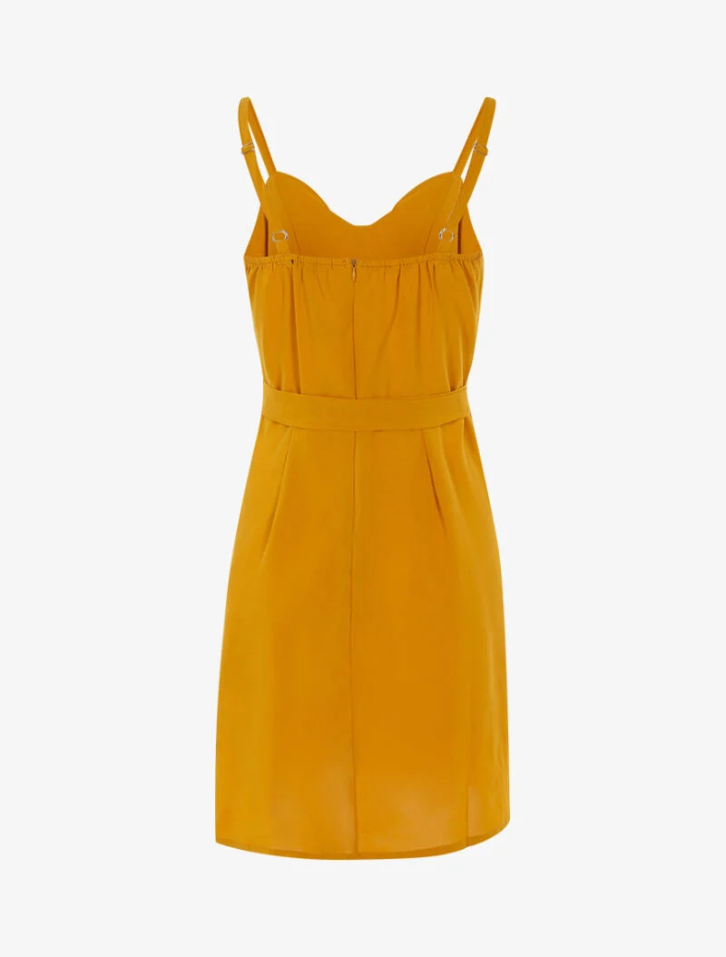 Kleid mit dekorativer Knopfleiste - gelb