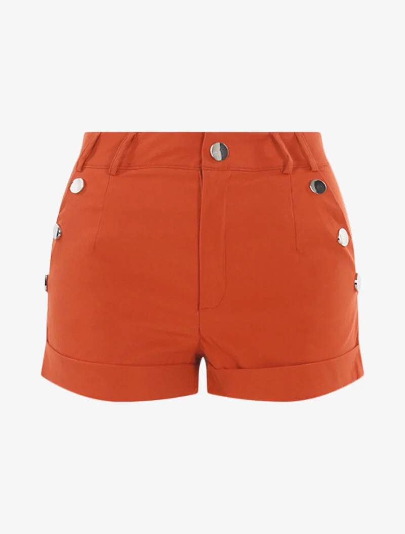 Shorts mit dekorativen Knöpfen - Ziegelstein