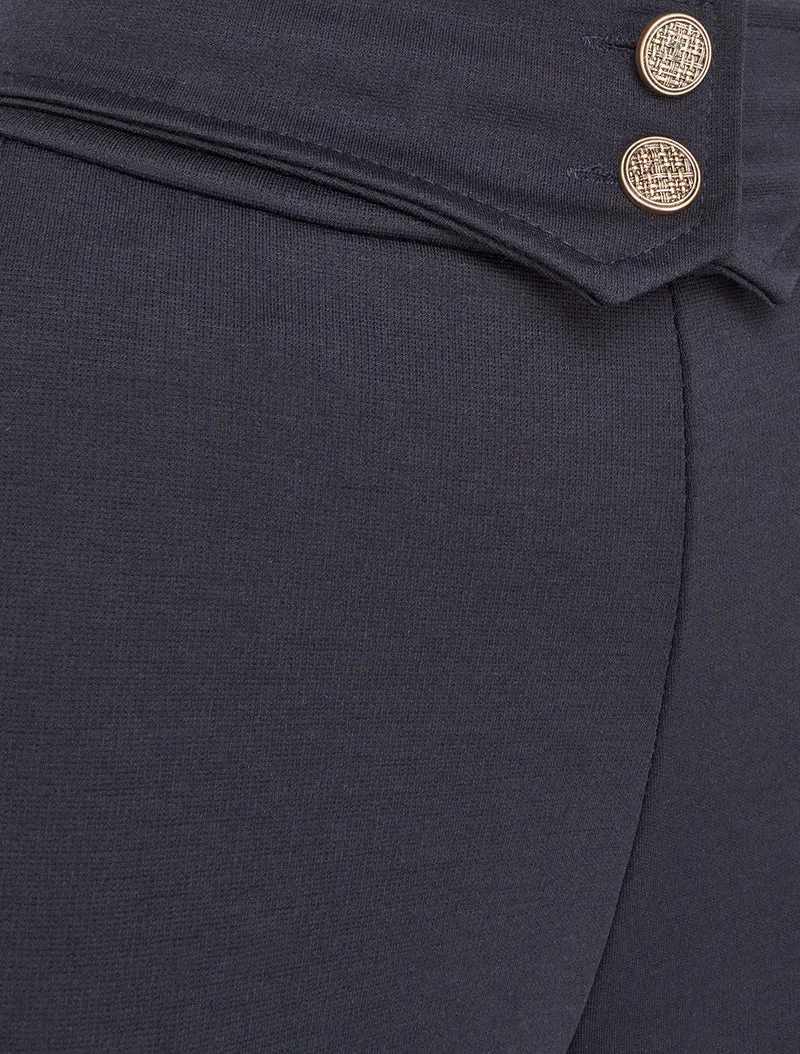 Hose mit geknöpfter Überlappung an der Taille - Mitternachtsblau
