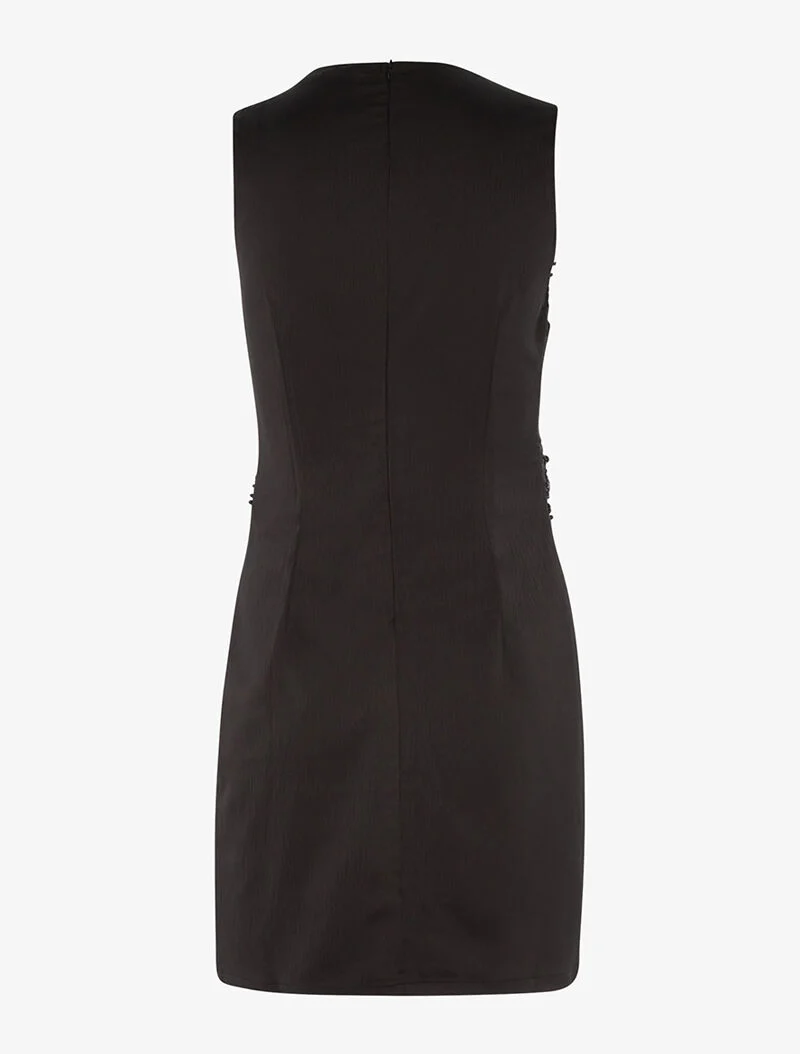Cocktailkleid mit Häkel- und Perlendetais - schwarz