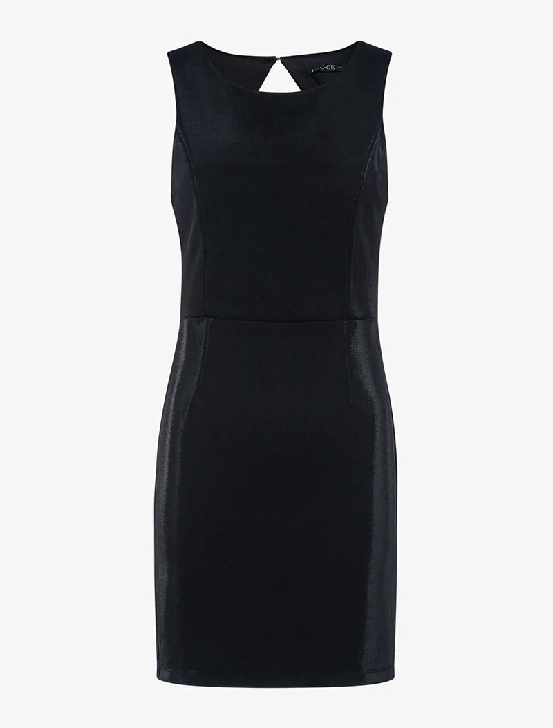 Abendkleid mit Spitzenrücken - schwarz