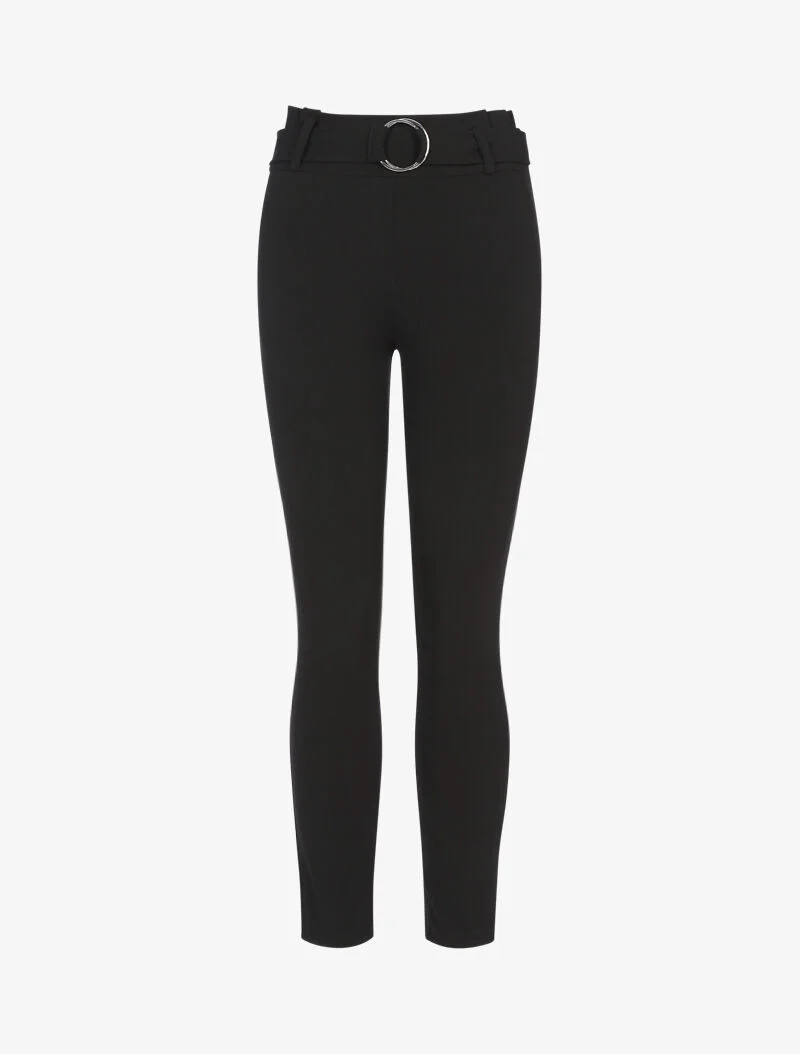 Karottenhose mit Gürtel - schwarz