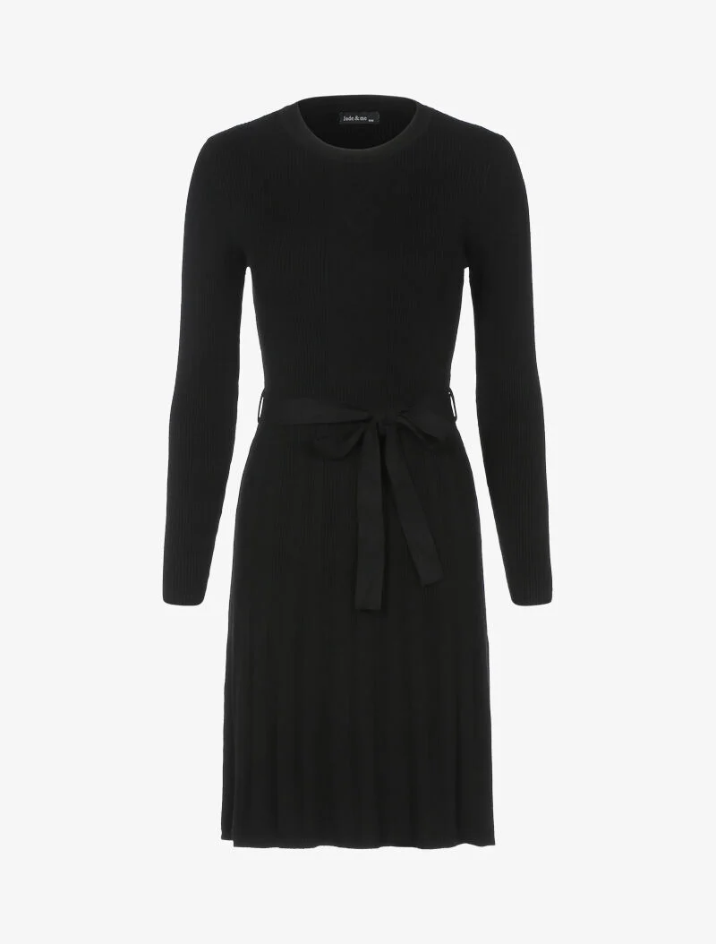 Strickkleid im Skater-Stil - schwarz