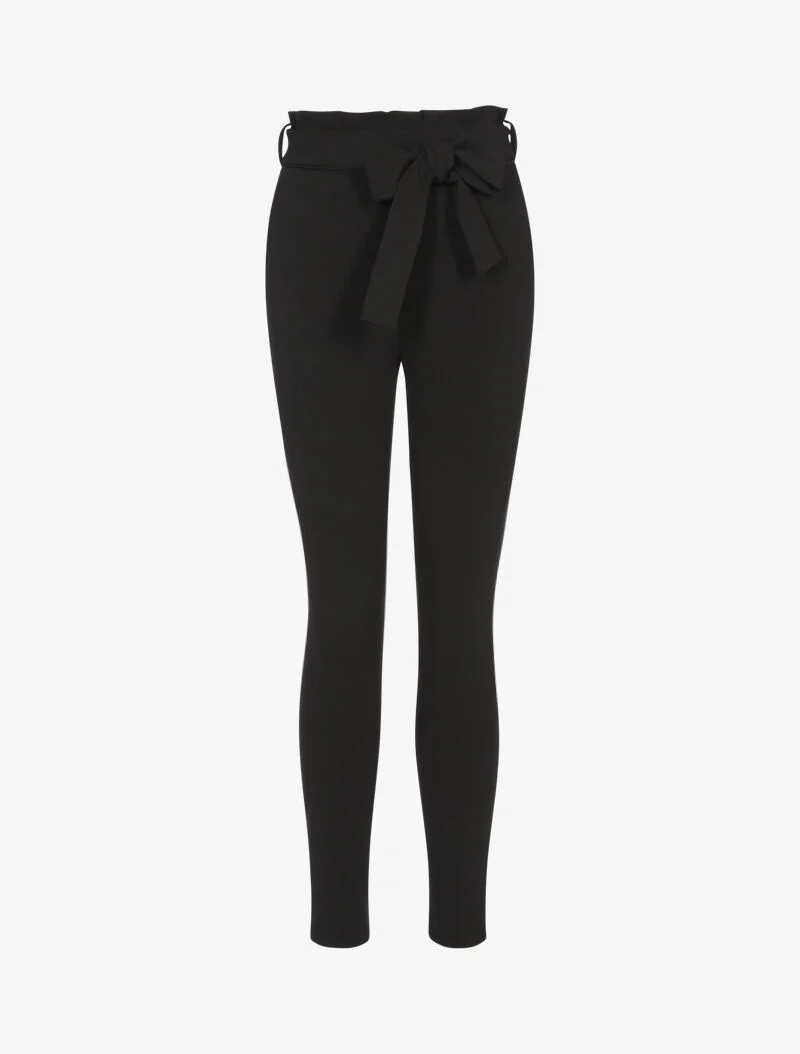Karottenhose mit Rüschenbund - schwarz