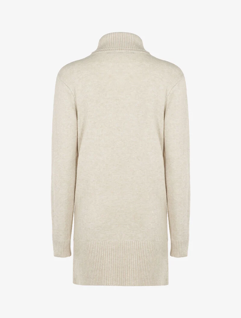 Strickkleid mit strukturierten Streifen - beige