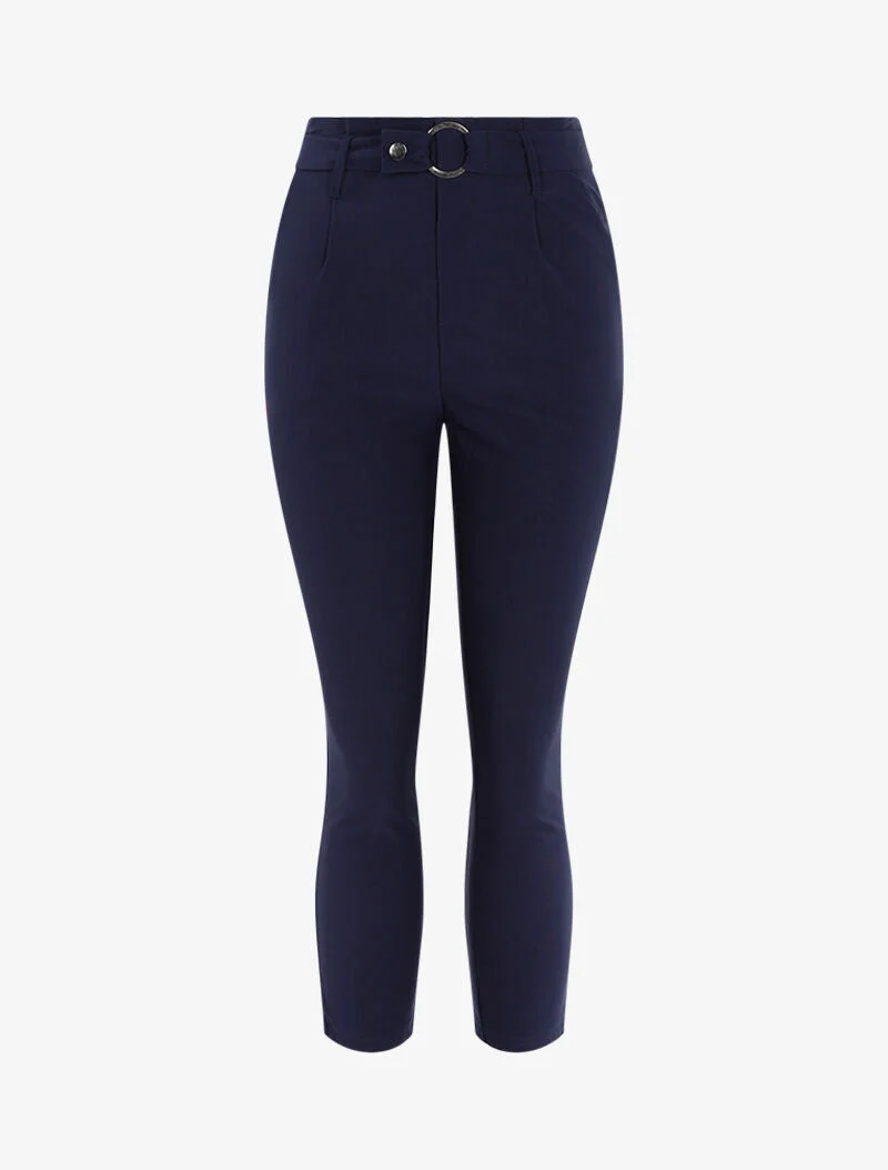 Einfarbige 7/8-Hose - Marine