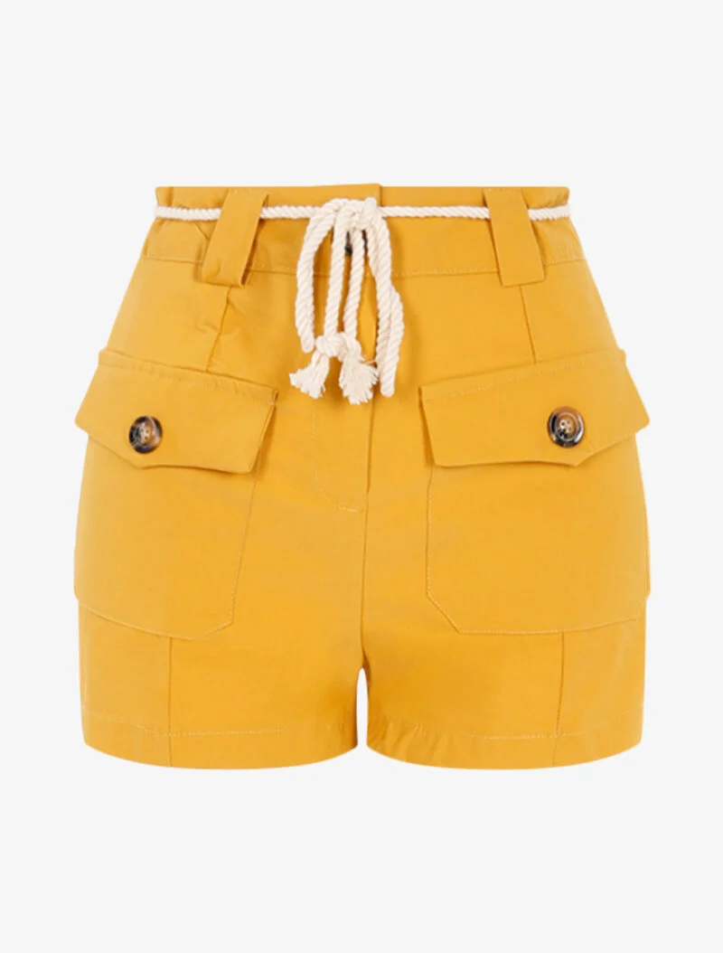 Shorts mit aufgesetzten Taschen - gelb