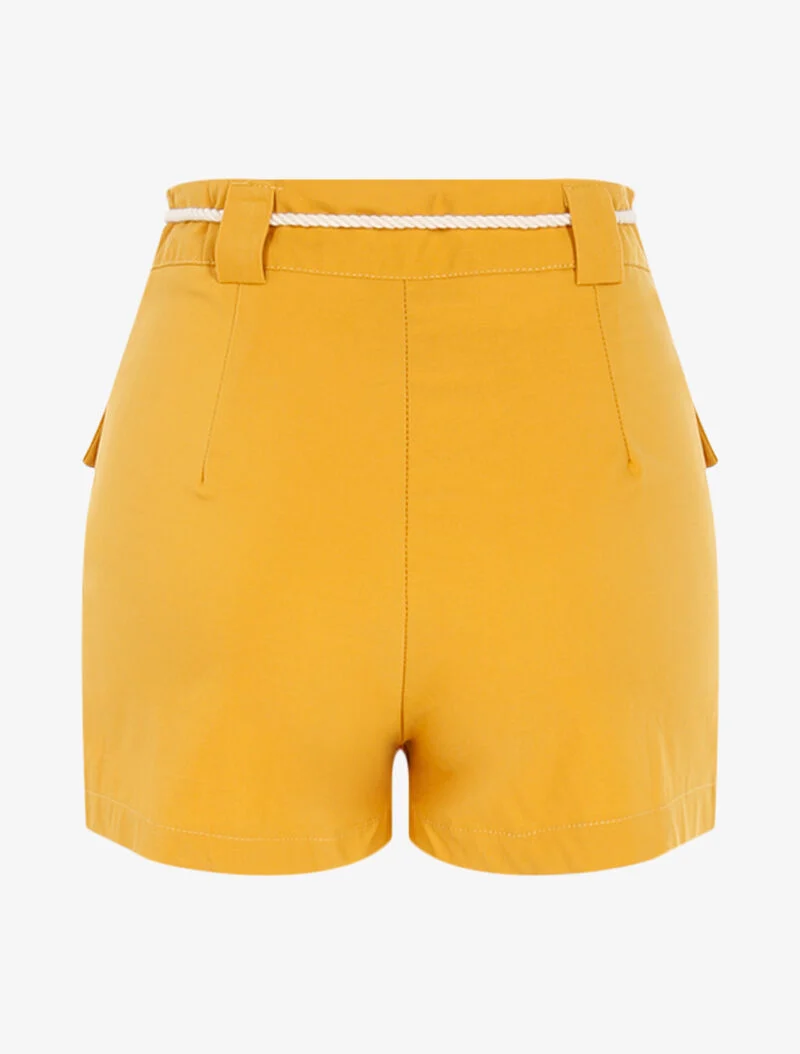 Shorts mit aufgesetzten Taschen - gelb