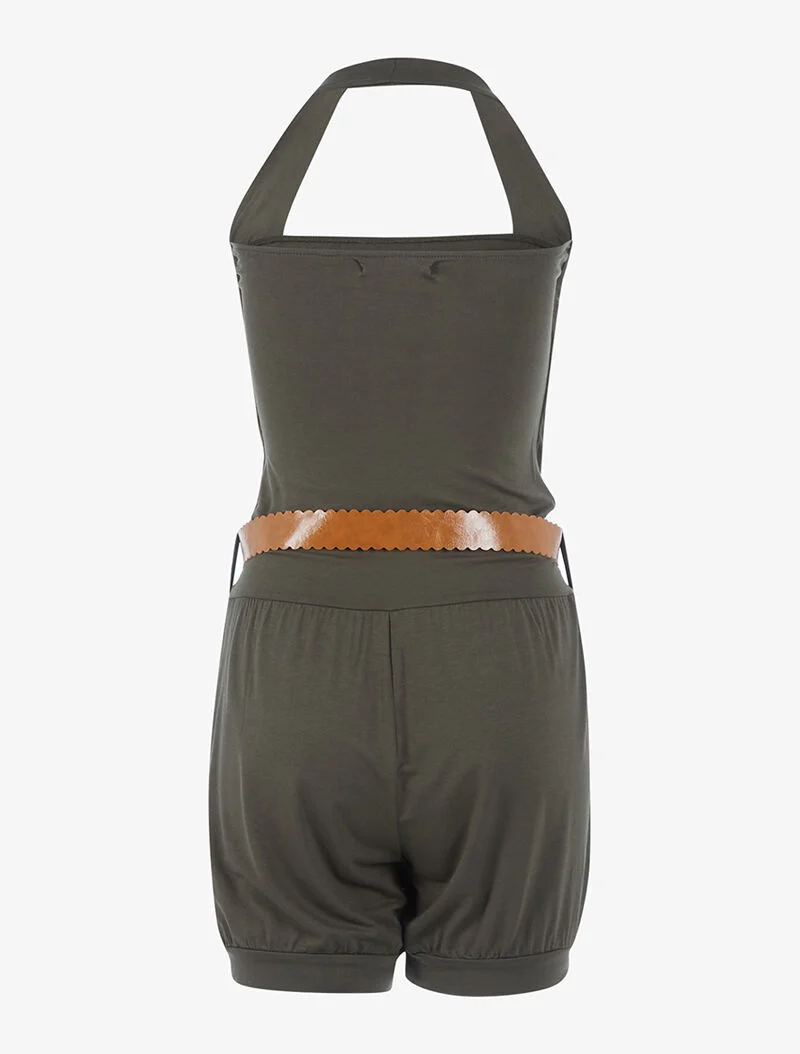 Gürtelter Jumpsuit - Kaki