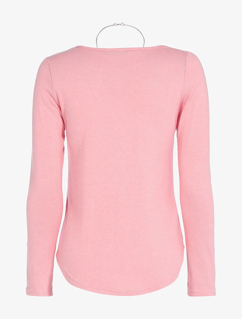 Ausgestelltes Top mit längerem Rückenteil - Rose