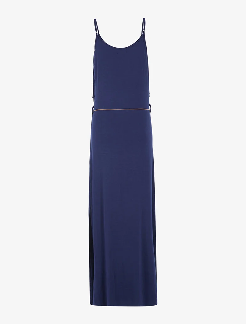 Fransenkleid mit Ausschnitt - Marine