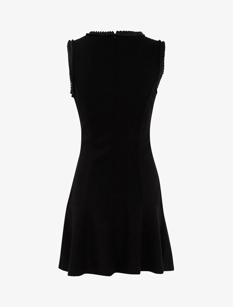 Kleid mit satinierten Einsätzen - schwarz