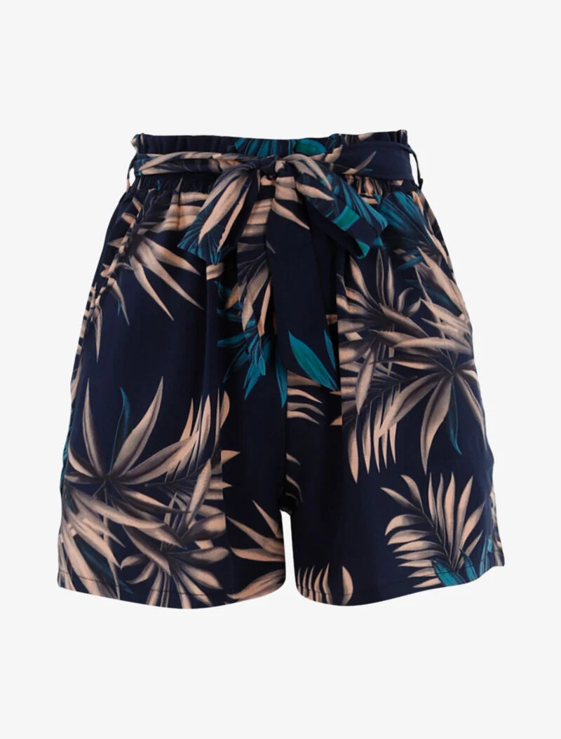 Shorts mit Blattmuster - marine/schwarz