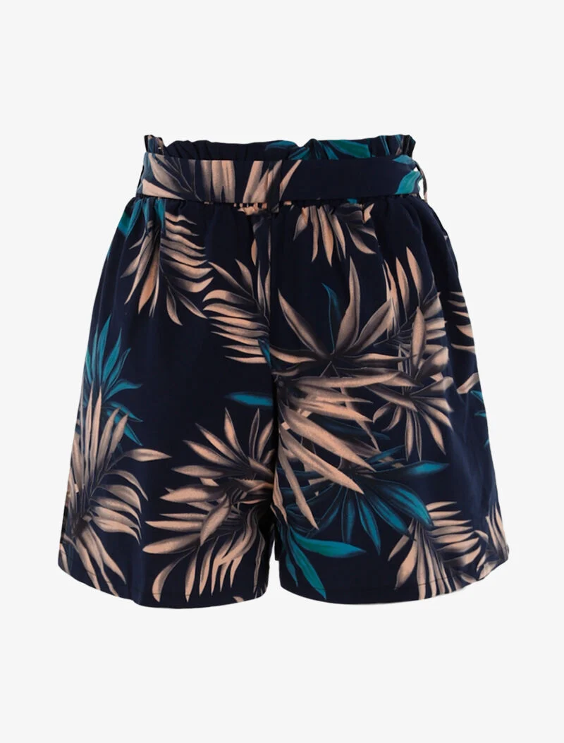 Shorts mit Blattmuster - marine/schwarz