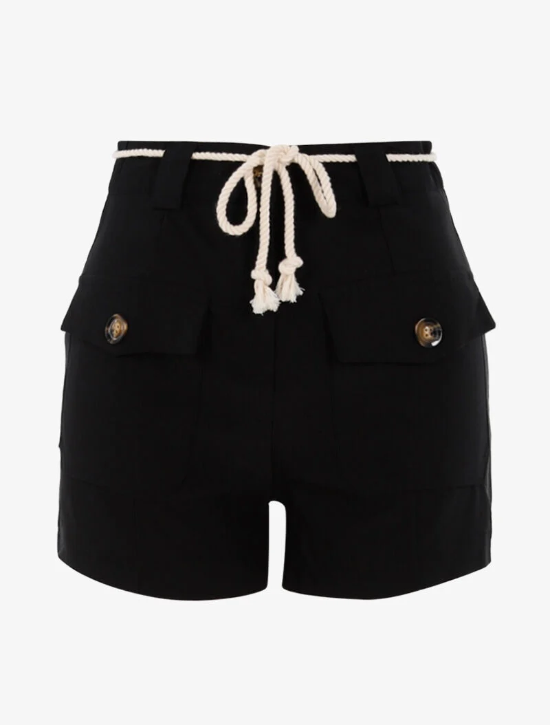 Shorts mit aufgesetzten Taschen - schwarz