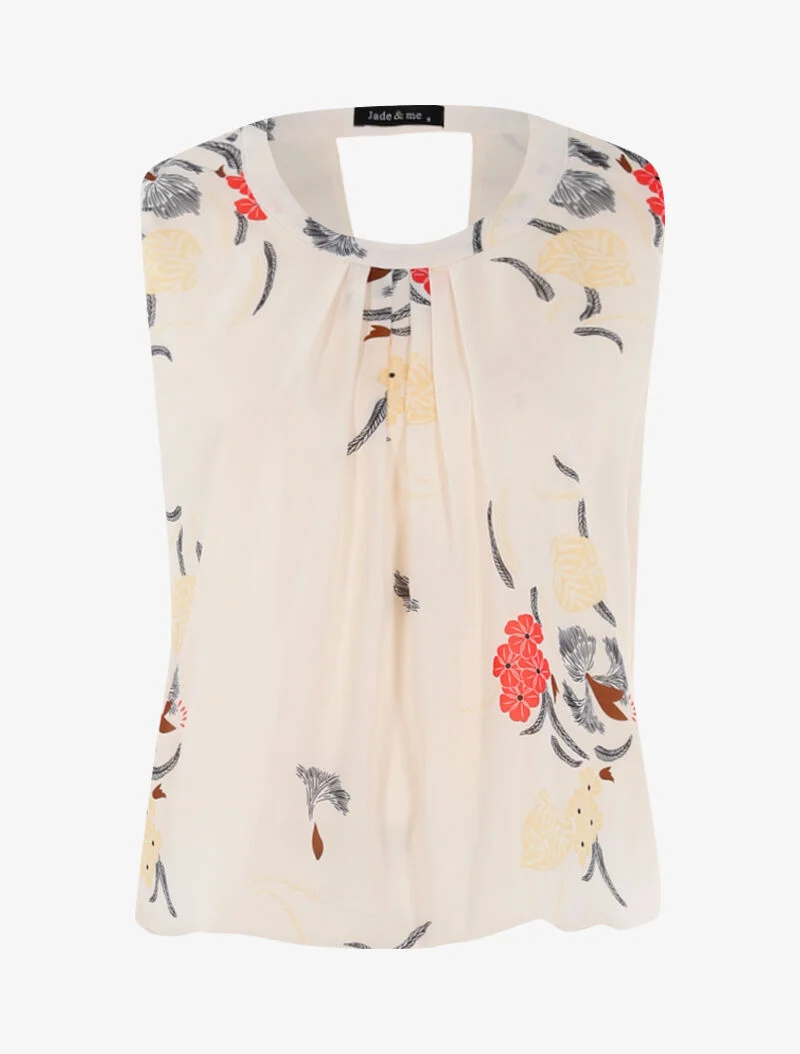 Florales bedrucktes Top - beige