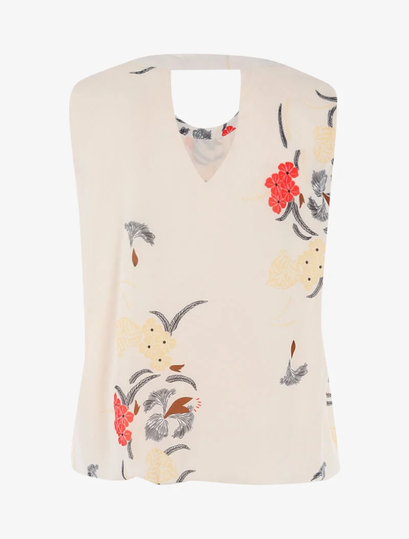 Florales bedrucktes Top - beige