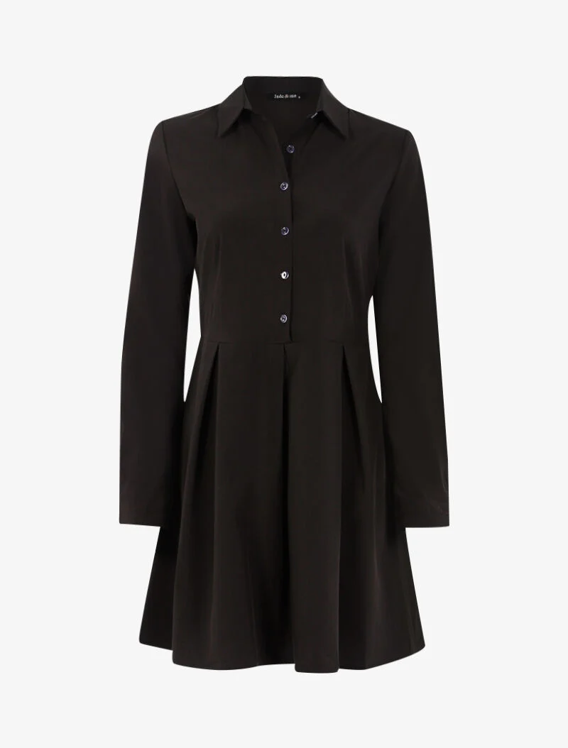 Skaterkleid im Hemdenstil - schwarz