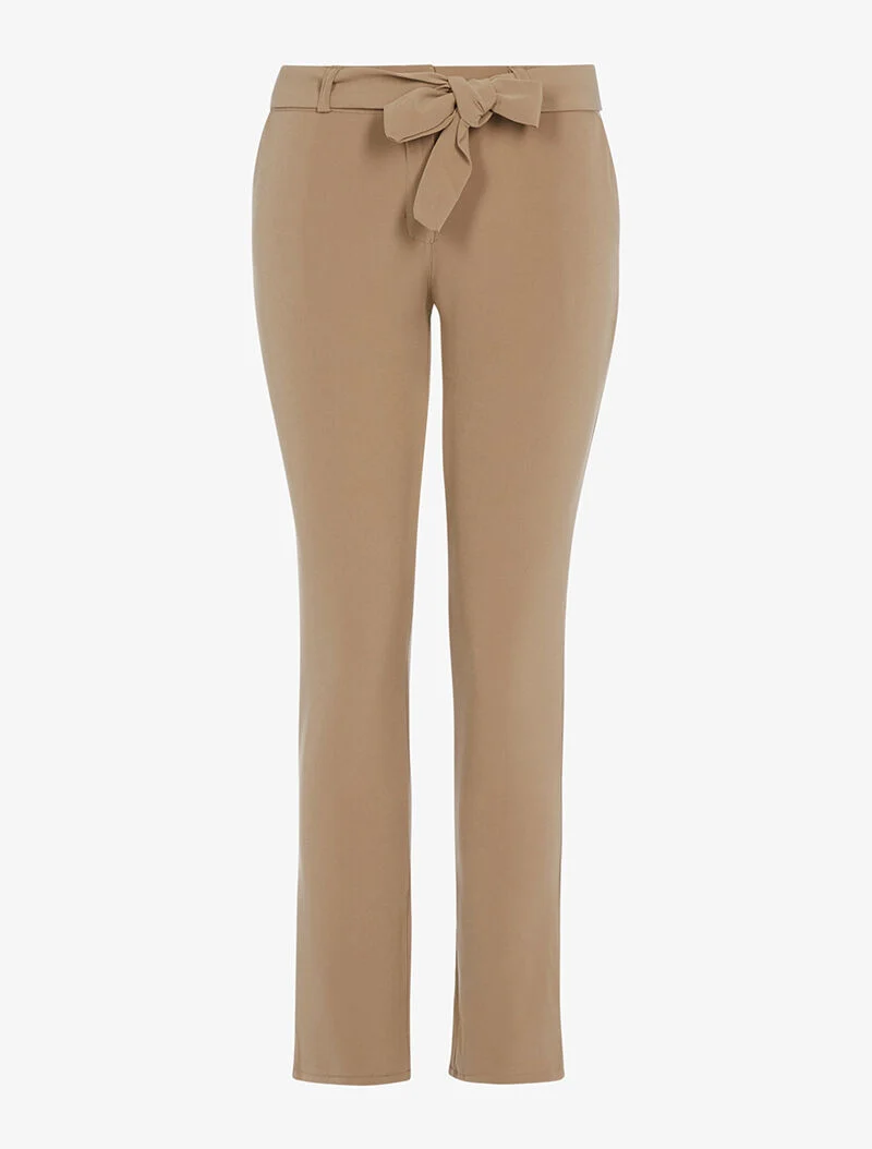 Karottenhose aus fließendem Stoff - Helles Kamel